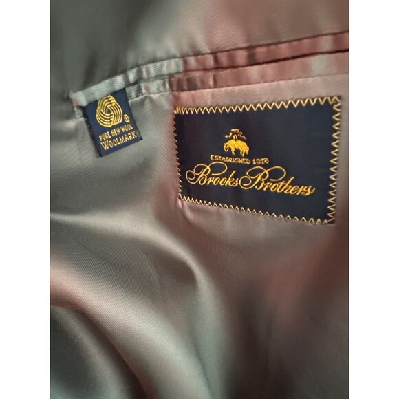 Brooks Brothers Blazer Gray Pinstripe Wool Suit Jacket 2-Button Classic Size 46R - Picture 6 of 7